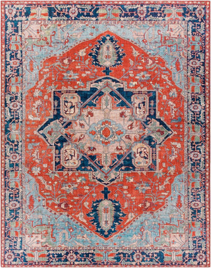 Livabliss Iris Traditional Flatweave Accent Rug for Entryways Bedside and High Traffic Spaces Red, Burnt Oran 7'6" x 9'6" IRS2308-7696