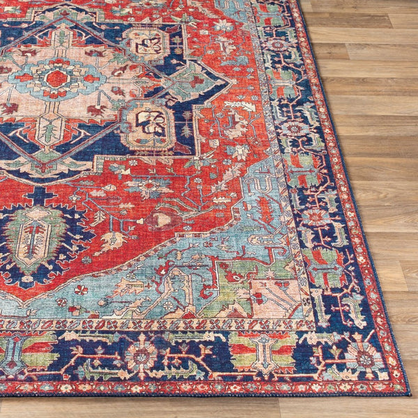 Livabliss Iris Traditional Flatweave Accent Rug for Entryways Bedside and High Traffic Spaces Red, Burnt Oran 8'10" x 12' IRS2308-912