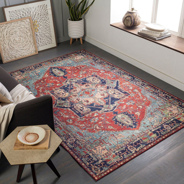 Livabliss Iris Traditional Flatweave Accent Rug for Entryways Bedside and High Traffic Spaces Red, Burnt Oran 8'10" x 12' IRS2308-912