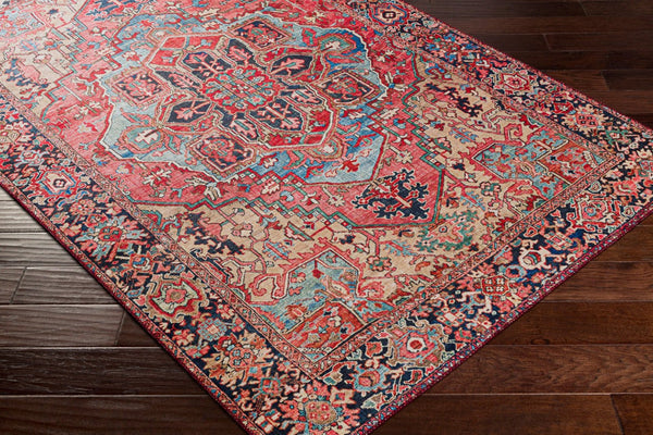 Livabliss Iris Traditional Flatweave Polyester Area Rug for Large Living and Dining Spaces Red, Ink Blue 10' x 13'11" IRS2310-1014