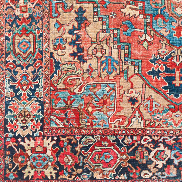 Livabliss Iris Traditional Flatweave Polyester Area Rug for Large Living and Dining Spaces Red, Ink Blue 10' x 13'11" IRS2310-1014