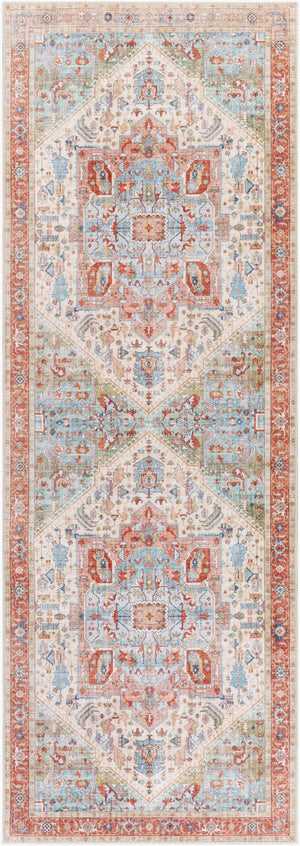 Livabliss Iris Floral Machine Woven Polyester Accent Rug for Entryway or Bathroom Low Pile Light Beige, Ol 2'7" x 7'7" IRS2314-2676