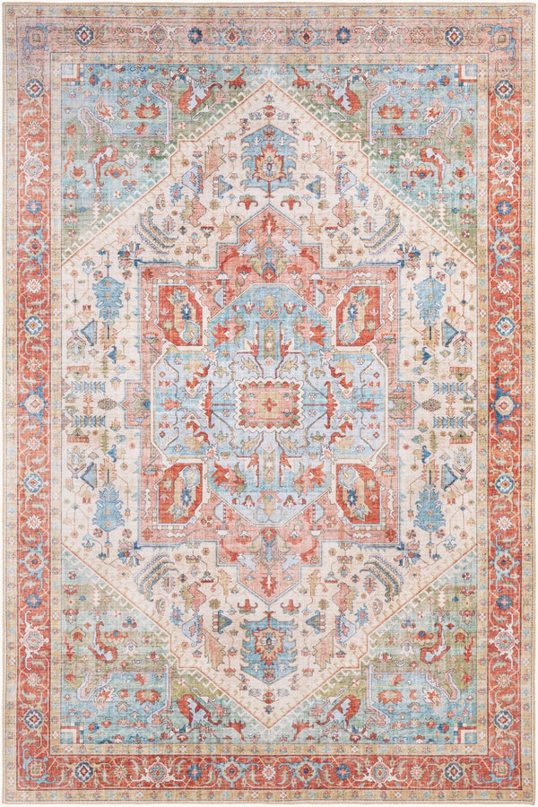 Livabliss Iris Floral Machine Woven Polyester Accent Rug for Entryway or Bathroom Low Pile Light Beige, Ol 8'10" x 12' IRS2314-912