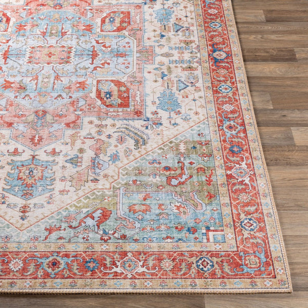 Livabliss Iris Floral Machine Woven Polyester Accent Rug for Entryway or Bathroom Low Pile Light Beige, Ol 8'10" x 12' IRS2314-912