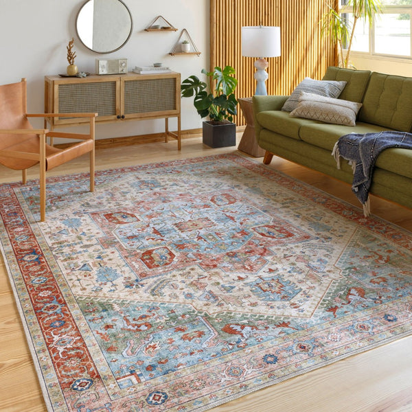 Livabliss Iris Floral Machine Woven Polyester Accent Rug for Entryway or Bathroom Low Pile Light Beige, Ol 8'10" x 12' IRS2314-912