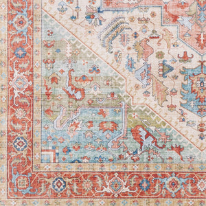 Livabliss Iris Floral Machine Woven Polyester Accent Rug for Entryway or Bathroom Low Pile Light Beige, Ol 8'10" x 12' IRS2314-912