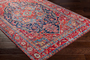Livabliss Iris Flatweave Polyester Area Rug Traditional Pattern for Entryway or Bedside Accent Dark Blue, Ligh 2'2" x 3'9" IRS2316-2339