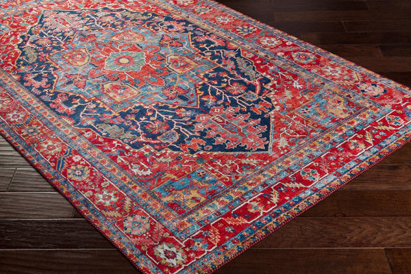 Livabliss Iris Flatweave Polyester Area Rug Traditional Pattern for Entryway or Bedside Accent Dark Blue, Ligh 2'2" x 3'9" IRS2316-2339