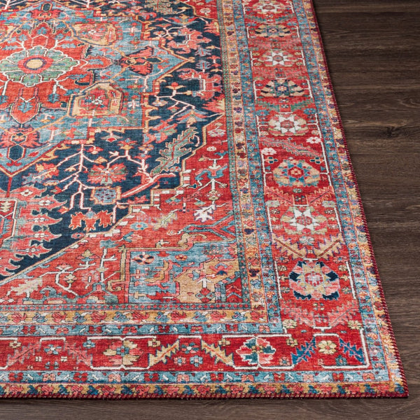 Livabliss Iris Flatweave Polyester Area Rug Traditional Pattern for Entryway or Bedside Accent Dark Blue, Ligh 2'2" x 3'9" IRS2316-2339