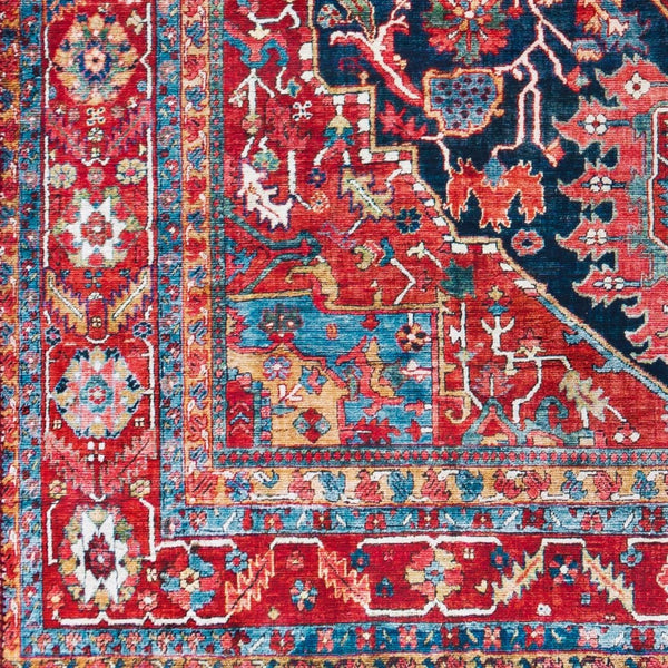 Livabliss Iris Flatweave Polyester Area Rug Traditional Pattern for Entryway or Bedside Accent Dark Blue, Ligh 2'2" x 3'9" IRS2316-2339