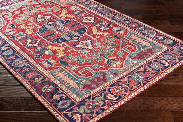 Livabliss Iris Traditional Polyester Accent Rug for Entryways Hearths and High Traffic Spaces Dark Blue, Burg 8'10" x 12' IRS2317-912