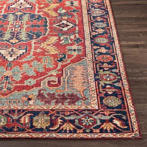 Livabliss Iris Traditional Polyester Accent Rug for Entryways Hearths and High Traffic Spaces Dark Blue, Burg 8'10" x 12' IRS2317-912