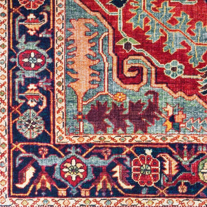 Livabliss Iris Traditional Polyester Accent Rug for Entryways Hearths and High Traffic Spaces Dark Blue, Burg 8'10" x 12' IRS2317-912
