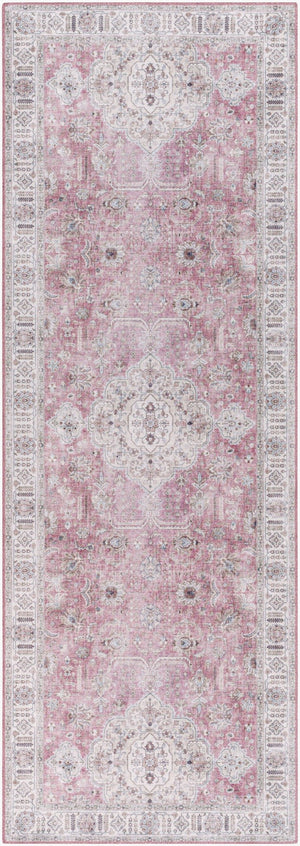 Livabliss Iris Flatweave Polyester Accent Rug Traditional Pattern for Entryways and Kitchen Floors Mauve, Blush 2'7" x 7'7" IRS2321-2676
