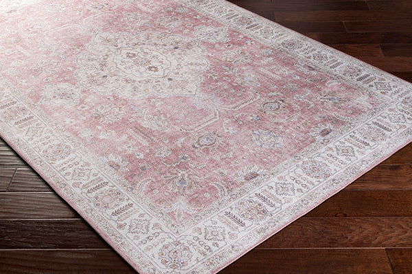 Livabliss Iris Flatweave Polyester Accent Rug Traditional Pattern for Entryways and Kitchen Floors Mauve, Blush 5' x 7'6" IRS2321-576