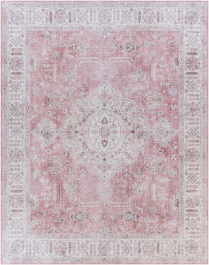 Livabliss Iris Flatweave Polyester Accent Rug Traditional Pattern for Entryways and Kitchen Floors Mauve, Blush 7'6" x 9'6" IRS2321-7696