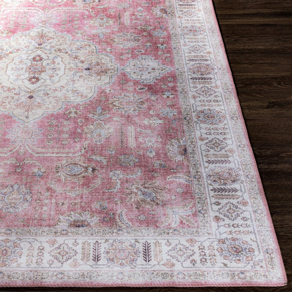 Livabliss Iris Flatweave Polyester Accent Rug Traditional Pattern for Entryways and Kitchen Floors Mauve, Blush 5' x 7'6" IRS2321-576