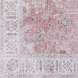 Livabliss Iris Flatweave Polyester Accent Rug Traditional Pattern for Entryways and Kitchen Floors Mauve, Blush 5' x 7'6" IRS2321-576