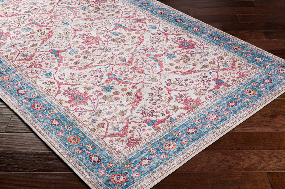 Livabliss Iris Flatweave Polyester Area Rug Low Profile Machine Woven for Entryways and Kitchens Red, Blue 2'7" x 7'7" IRS2325-2676