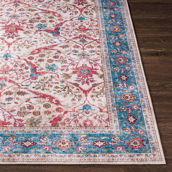 Livabliss Iris Flatweave Polyester Area Rug Low Profile Machine Woven for Entryways and Kitchens Red, Blue 2'7" x 7'7" IRS2325-2676