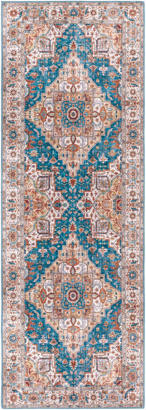 Livabliss Iris Traditional Flatweave Polyester Accent Rug for Entryway Bath or Bedside Dark Blue, Dark 2'7" x 7'7" IRS2326-2676