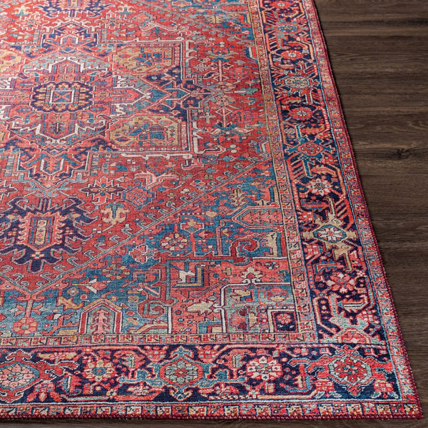 Livabliss Iris Traditional Pattern Machine Woven Polyester Accent Rug for Entryway or Bedside Dark Blue, Red 2'2" x 3'9" IRS2330-2339