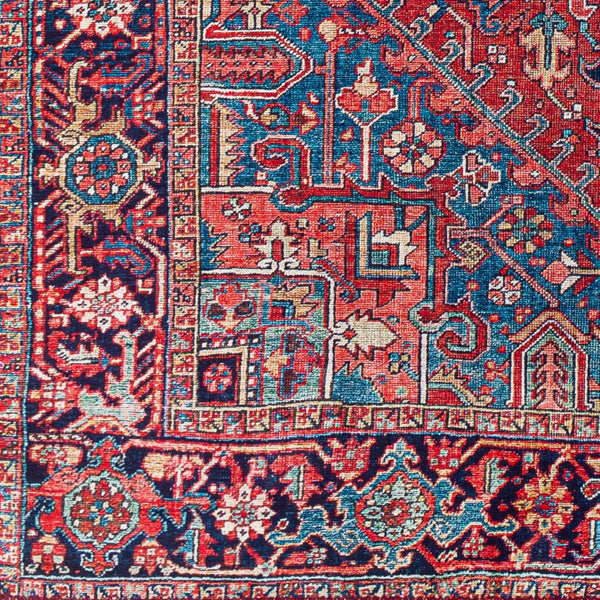 Livabliss Iris Traditional Pattern Machine Woven Polyester Accent Rug for Entryway or Bedside Dark Blue, Red 2'2" x 3'9" IRS2330-2339