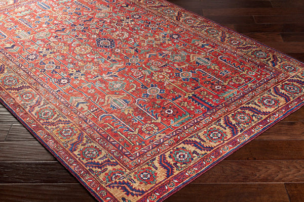 Livabliss Iris Traditional Flatweave Accent Rug Low Profile Polyester for Entryways and Kitchen Burnt Orange, D 8'10" x 12' IRS2332-912
