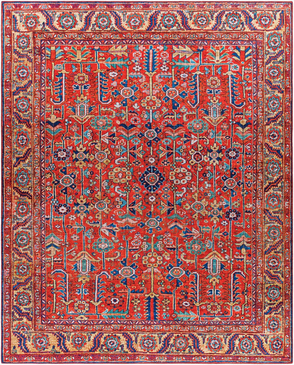 Livabliss Iris Traditional Flatweave Accent Rug Low Profile Polyester for Entryways and Kitchen Burnt Orange, D 7'6" x 9'6" IRS2332-7696