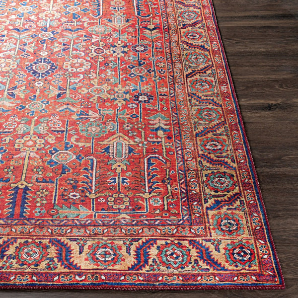 Livabliss Iris Traditional Flatweave Accent Rug Low Profile Polyester for Entryways and Kitchen Burnt Orange, D 8'10" x 12' IRS2332-912