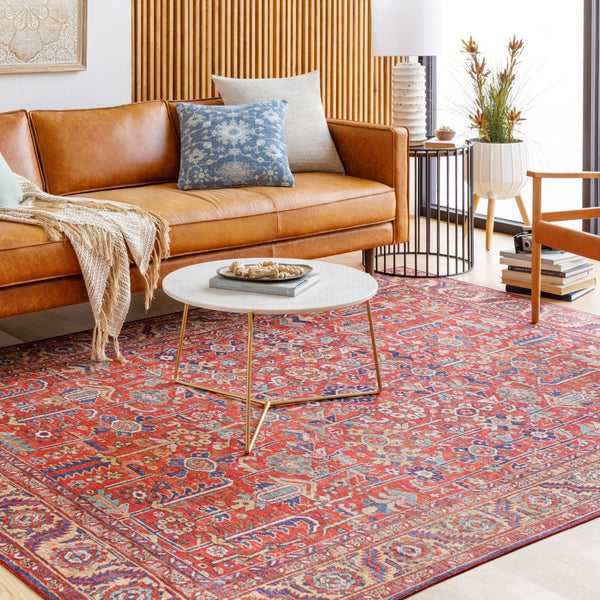 Livabliss Iris Traditional Flatweave Accent Rug Low Profile Polyester for Entryways and Kitchen Burnt Orange, D 8'10" x 12' IRS2332-912