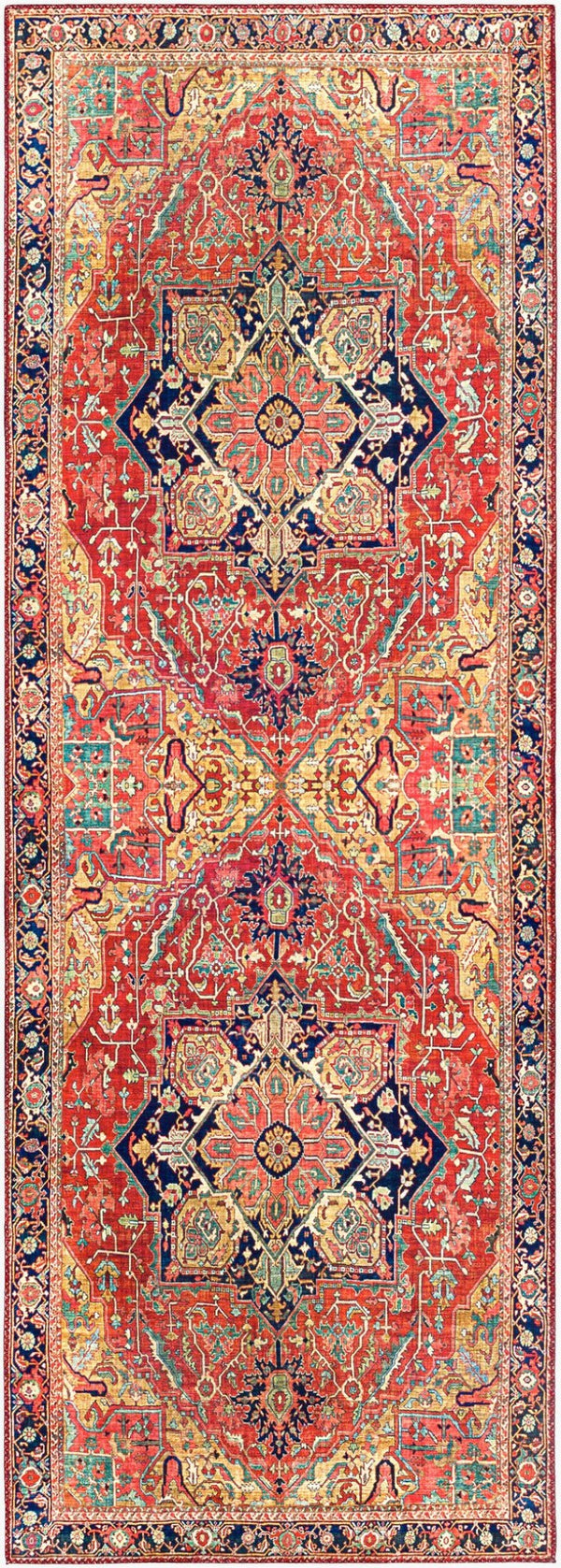 Livabliss Iris Traditional Pattern Machine Woven Polyester Accent Rug for Entryway or Kitchen Dark Blue, Dark 2'7" x 7'7" IRS2343-2676