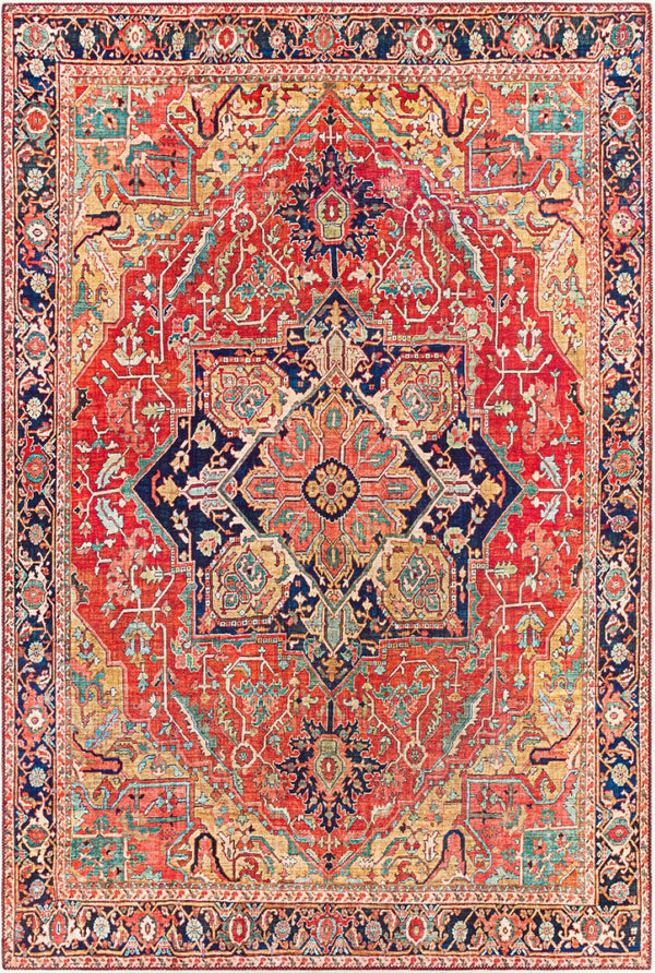 Livabliss Iris Traditional Pattern Machine Woven Polyester Accent Rug for Entryway or Kitchen Dark Blue, Dark 2'2" x 3'9" IRS2343-2339