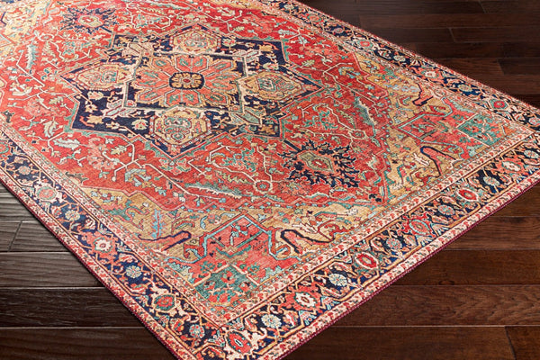 Livabliss Iris Traditional Pattern Machine Woven Polyester Accent Rug for Entryway or Kitchen Dark Blue, Dark 2'2" x 3'9" IRS2343-2339