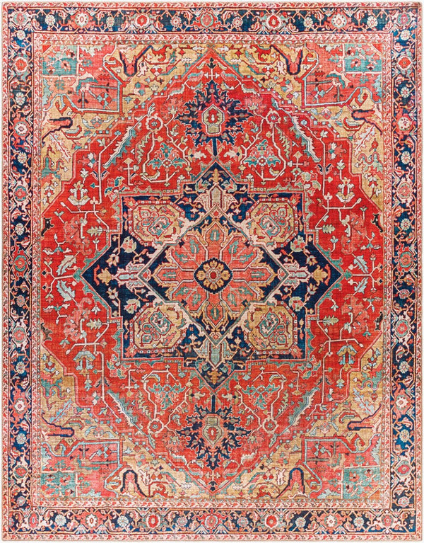 Livabliss Iris Traditional Pattern Machine Woven Polyester Accent Rug for Entryway or Kitchen Dark Blue, Dark 7'6" x 9'6" IRS2343-7696