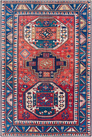 Livabliss Iris Flatweave Accent Rug Traditional Pattern Low Profile Polyester for High Traffic Areas Burnt Orange, Y 2'2" x 3'9" IRS2344-2339