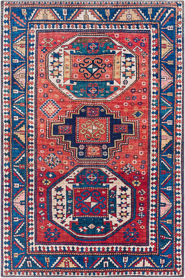 Livabliss Iris Flatweave Accent Rug Traditional Pattern Low Profile Polyester for High Traffic Areas Burnt Orange, Y 2'2" x 3'9" IRS2344-2339