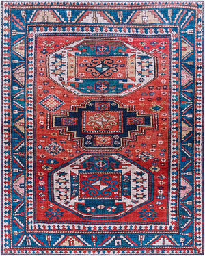 Livabliss Iris Flatweave Accent Rug Traditional Pattern Low Profile Polyester for High Traffic Areas Burnt Orange, Y 7'6" x 9'6" IRS2344-7696