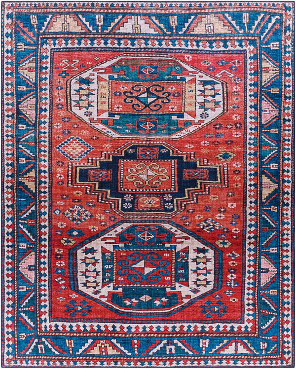 Livabliss Iris Flatweave Accent Rug Traditional Pattern Low Profile Polyester for High Traffic Areas Burnt Orange, Y 7'6" x 9'6" IRS2344-7696