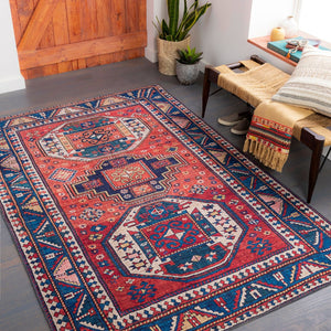 Livabliss Iris Flatweave Accent Rug Traditional Pattern Low Profile Polyester for High Traffic Areas Burnt Orange, Y 2'2" x 3'9" IRS2344-2339