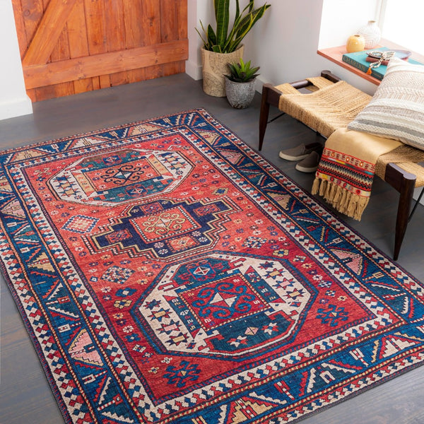 Livabliss Iris Flatweave Accent Rug Traditional Pattern Low Profile Polyester for High Traffic Areas Burnt Orange, Y 2'2" x 3'9" IRS2344-2339