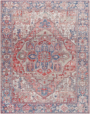 Livabliss Iris Flatweave Polyester Area Rug Traditional Pattern Low Profile Entryway Accent Dark Red, Dark 7'6" x 9'6" IRS2357-7696