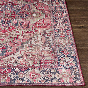 Livabliss Iris Flatweave Polyester Area Rug Traditional Pattern Low Profile Entryway Accent Dark Red, Dark 2'2" x 3'9" IRS2357-2339