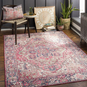 Livabliss Iris Flatweave Polyester Area Rug Traditional Pattern Low Profile Entryway Accent Dark Red, Dark 2'2" x 3'9" IRS2357-2339