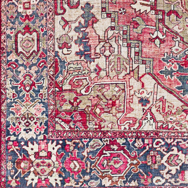 Livabliss Iris Flatweave Polyester Area Rug Traditional Pattern Low Profile Entryway Accent Dark Red, Dark 2'2" x 3'9" IRS2357-2339