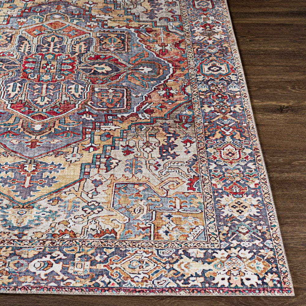 Livabliss Iris Traditional Flatweave Polyester Area Rug for Entryways Bathrooms and High Traffic Zones Rust, Light Oli 8'10" x 12' IRS2358-912