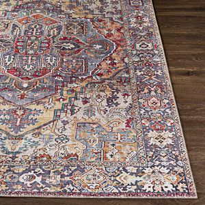 Livabliss Iris Traditional Flatweave Polyester Area Rug for Entryways Bathrooms and High Traffic Zones Rust, Light Oli 2'7" x 7'7" IRS2358-2676