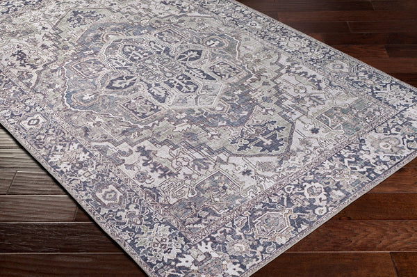 Livabliss Iris Flatweave Polyester Area Rug Traditional Pattern for Entryway Kitchen or Bath Charcoal, Sage 8'10" x 12' IRS2359-912