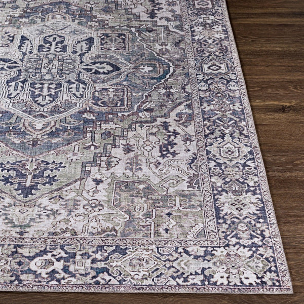 Livabliss Iris Flatweave Polyester Area Rug Traditional Pattern for Entryway Kitchen or Bath Charcoal, Sage 8'10" x 12' IRS2359-912