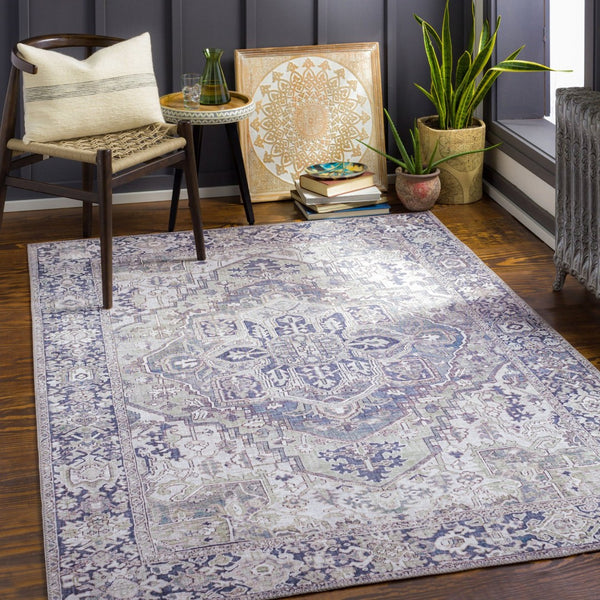 Livabliss Iris Flatweave Polyester Area Rug Traditional Pattern for Entryway Kitchen or Bath Charcoal, Sage 8'10" x 12' IRS2359-912